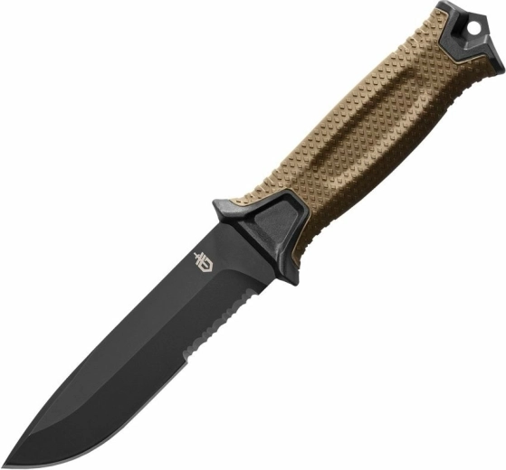 Gerber Strongarm coltello outdoor 12,7 cm (parzialmente seghettato), nero/coyote