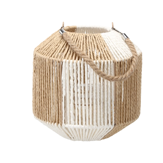 Decorative lantern with glass insert 25 cm – checkered pattern