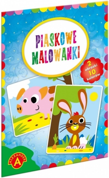 Alexander pískové malování – prasátko a králík
