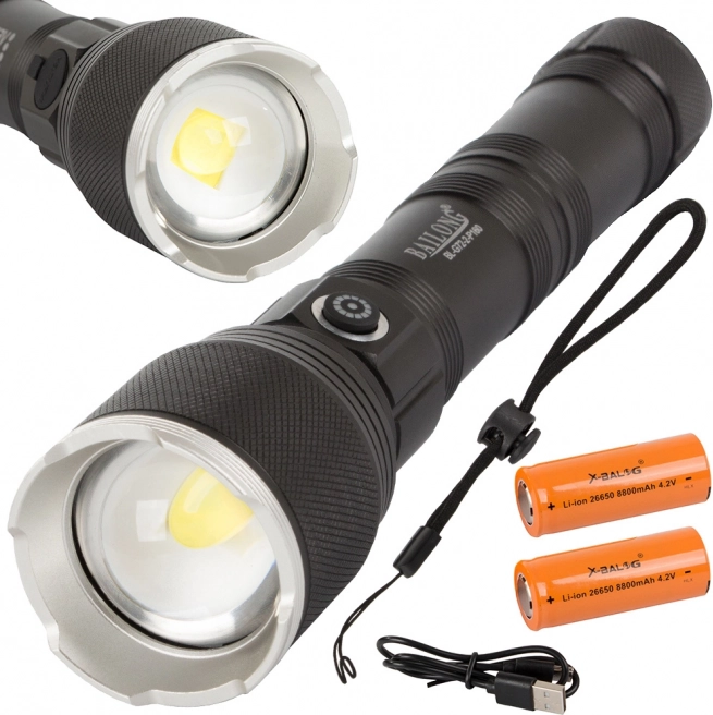 Military Tactical Flashlight Bailong with LED Cree XHP160 and Zoom