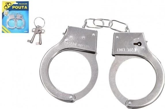 Police metal handcuffs with key for kids