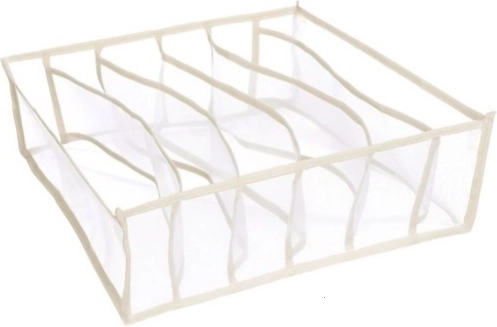 Wardrobe organizer with 6 compartments for underwear – white