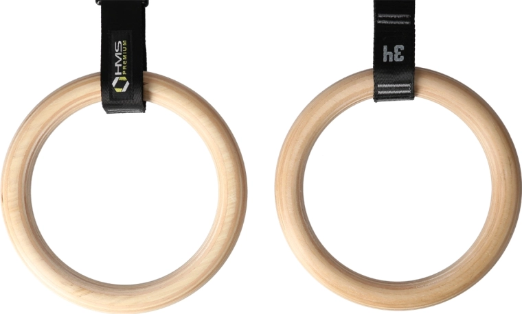 Anelli ginnici in legno HMS Premium TX08 con cinghie numerate