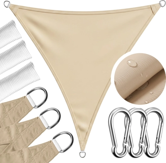 Garden shade sail AURA TRI 4×4×4 m, beige