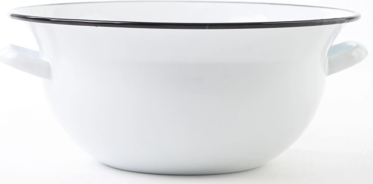 Récipient émaillé avec poignées 38 cm, 10 l – blanc