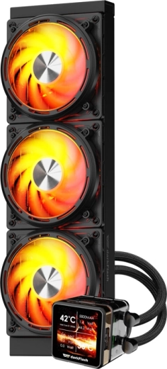 AIO da 360 mm a tre ventole, prestazioni silenziose