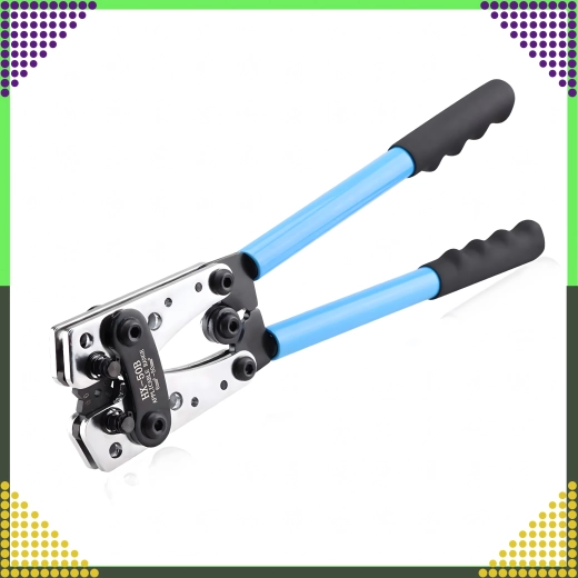 Manual crimping tool for cable lugs 6–50 mm² with hexagonal die, length 390 mm