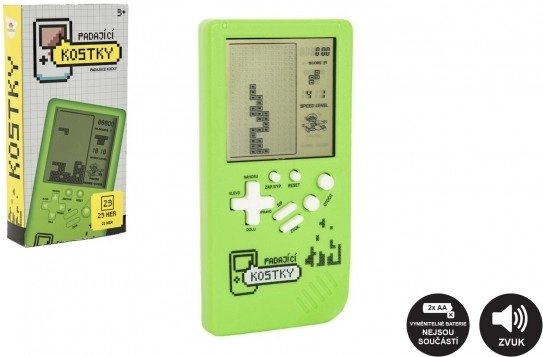 Digital Game Falling Blocks Puzzle plastic 7×14 cm battery-powered with sound – Green
