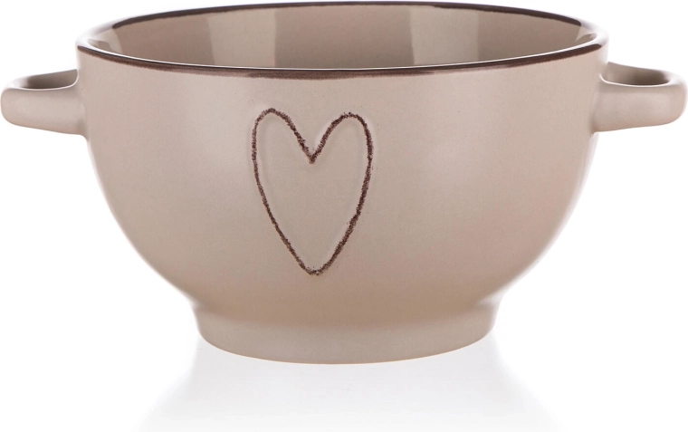 Bol en céramique HEART 14 cm beige
