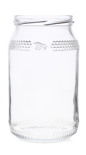 Glass preserving jar 900 ml with honeycomb relief, fi 82