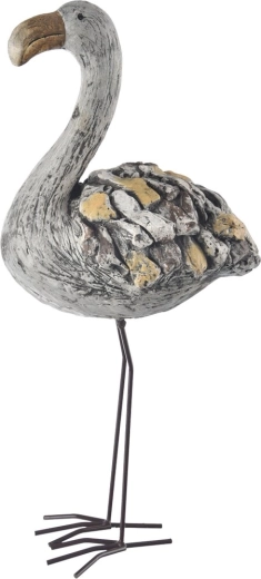 Décoration en céramique flamant rose EBI avec effet pierre 60 cm