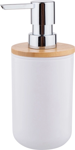 Dispenser di sapone con pompa e coperchio in bambù