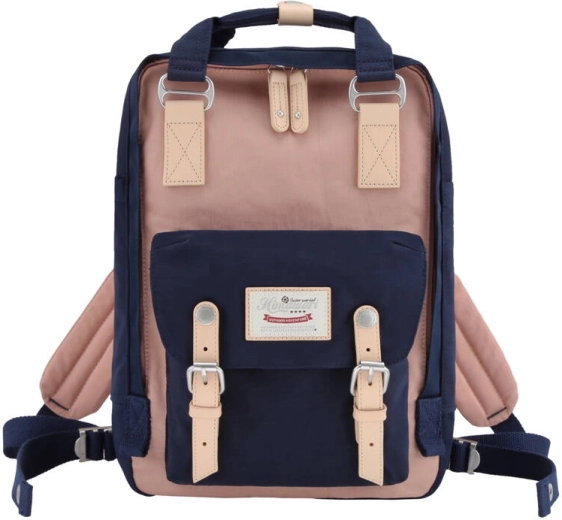 Himawari Laptop Backpack 14'' Dark Blue and Pink