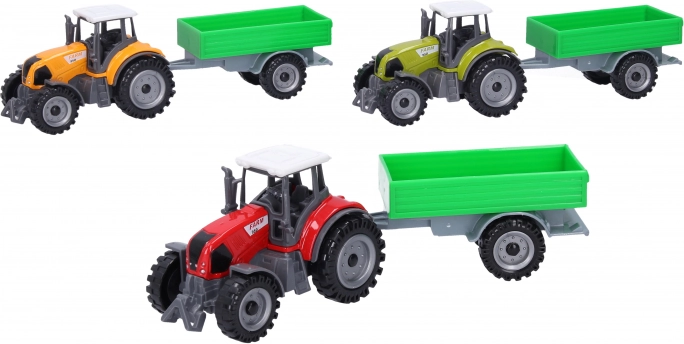 Metalen tractor met aanhanger
