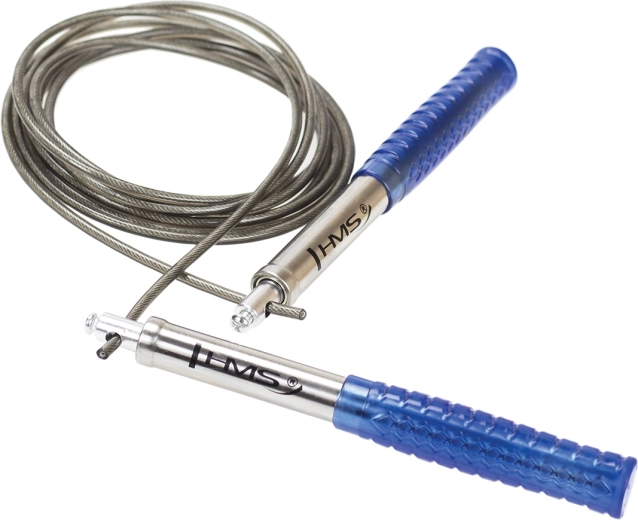 HMS SK55 Speed Jump Rope – blue aluminum with steel cable