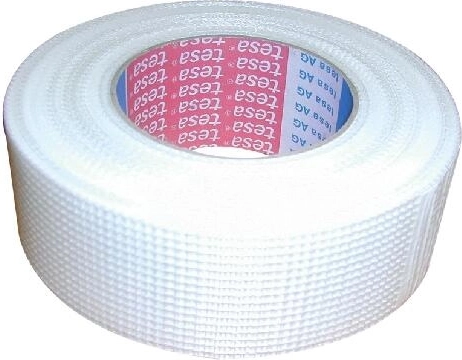 Reparations glasfibertape til gipsplader 48 mm × 45 m Tesa hvid