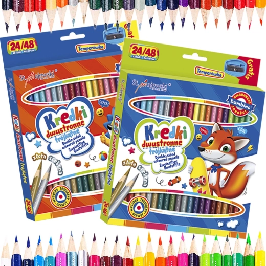 Bambino double-sided crayons 24/48 colors with sharpener