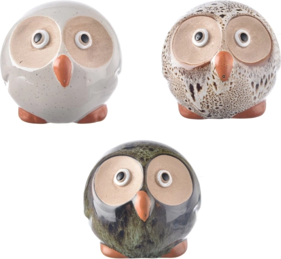 Porcelænsdekoration ugle (mix af 3 varianter)