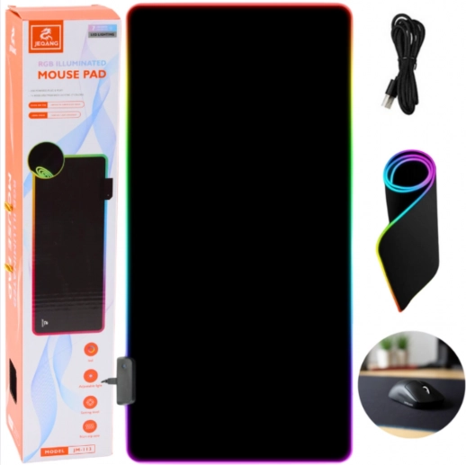 Herná podložka pod myš a klávesnicu s RGB podsvietením 80 × 30 cm