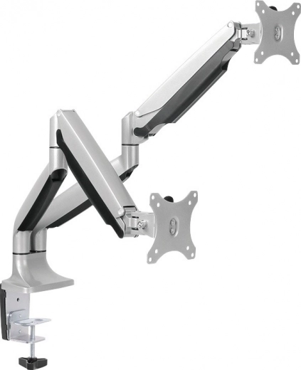 Supporto per due monitor 13–27" con portata 2×9 kg