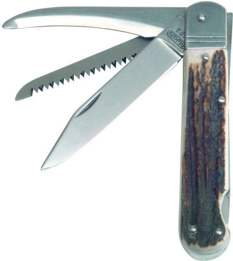 Mikov Fixir 232 hunting folding knife with stag horn and sheath