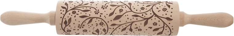 Mattarello decorativo in legno con motivo “steli” 20/38 cm