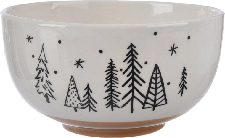 Dolomieten serveerschaaltje in de vorm van een kerstboom 14 cm wit/beige