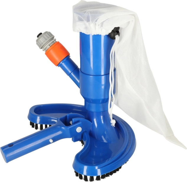 Handheld pool and pond vacuum with reusable bag