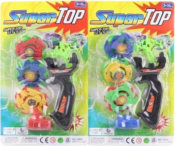 Launcher spinning tops with trigger, 3 pieces