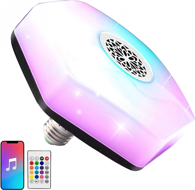LED color bulb with built-in speaker