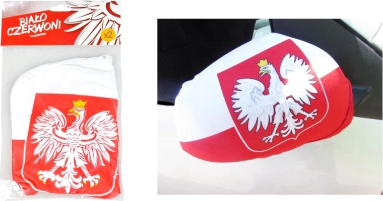 Flag covers for wing mirrors – universal, adjustable, set of 2
