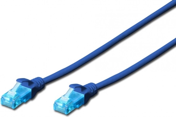 Cavo patch U/UTP Cat.5e PVC 0,5m blu