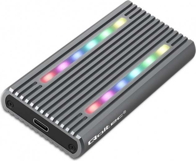 Custodia esterna per disco SSD M.2 con USB-C, LED RGB e capacità fino a 4TB