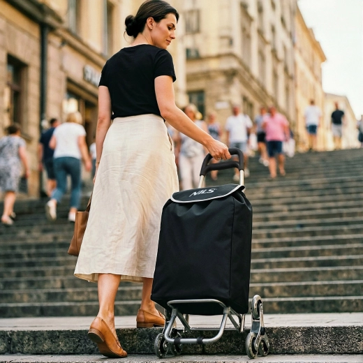 Easy stair climbing with triple wheels