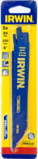 Lames de scie sabre pour métal 150 mm, 24 TPI (lot de 5) IRWIN