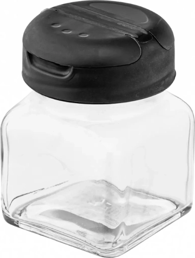 Bocal à épices en verre avec couvercle basculant 150 ml noir