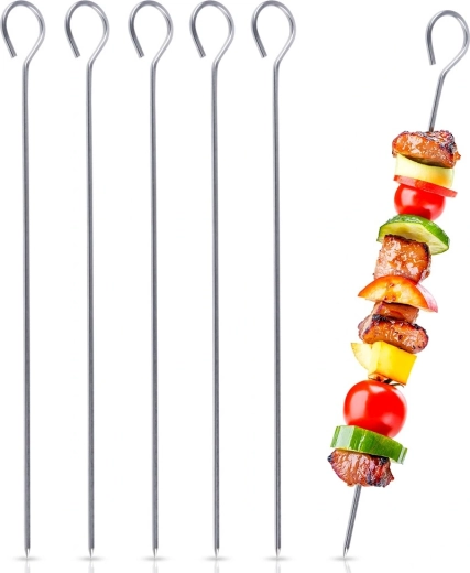 Vilde Edelstahlspieße für Schaschlik 40 cm, 6 Stk.