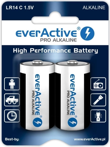 Alkaline Batteries C (LR14) everActive, blister pack of 2