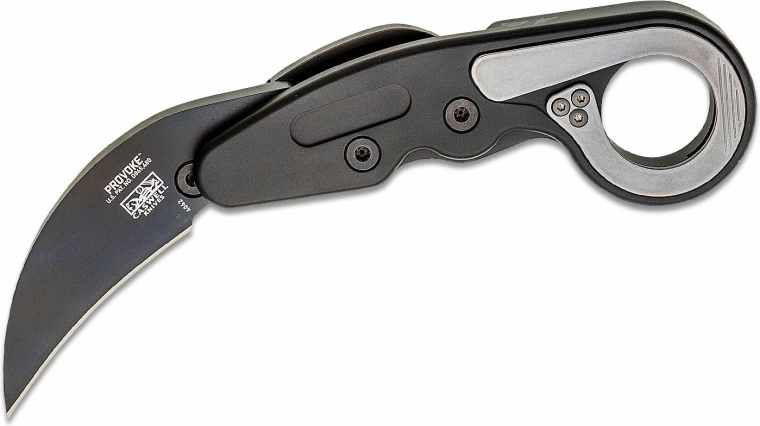 CRKT Provoke First Responder tactische karambit 6 cm, zwart, aluminium, titanium, schede