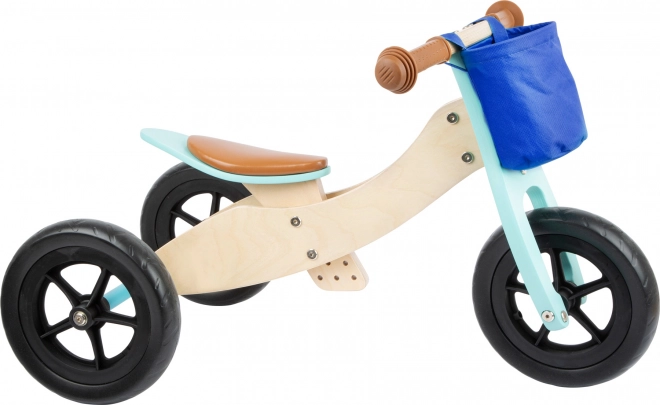Wooden Balance Bike Maxi Turquoise for Kids 2in1