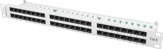 Patch panel 48 port 1U kat.6 szürke
