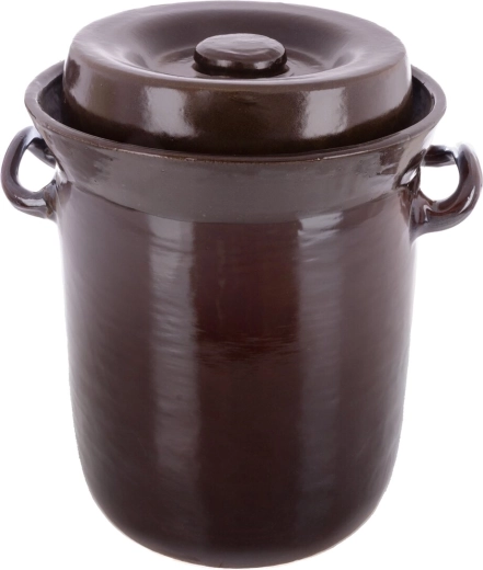 Vaso in ceramica per conservazione/fermentazione (crautiera) 15 l con coperchio