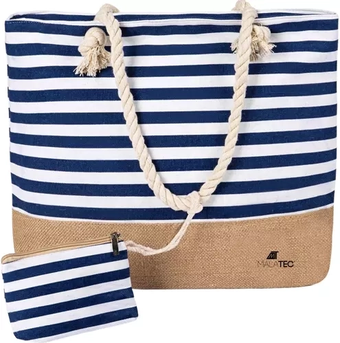 Large nautical-style beach and picnic bag Malatec