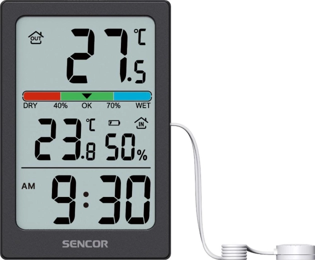 Termometro digitale Sencor con igrometro e orologio