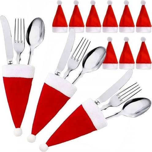 Christmas mini hats for cutlery, set of 12 pcs RUHHY