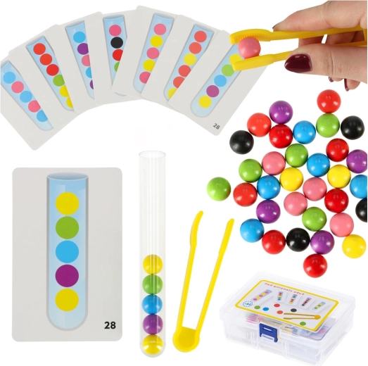 Montessori Educational Game with Colored Beads