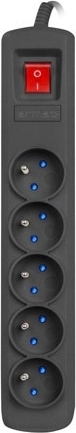 Armac ARC 5 surge-protected extension, 5 outlets, 3 m, black