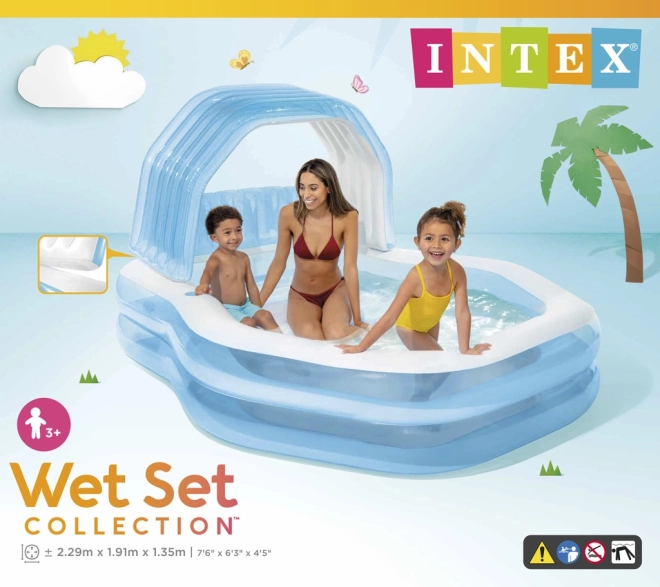Piscina familiare gonfiabile con tettoia