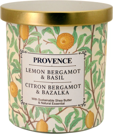 Scented glass candle bergamot and basil 30 h