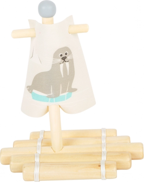 houten watervlot met zeil walrus small foot
